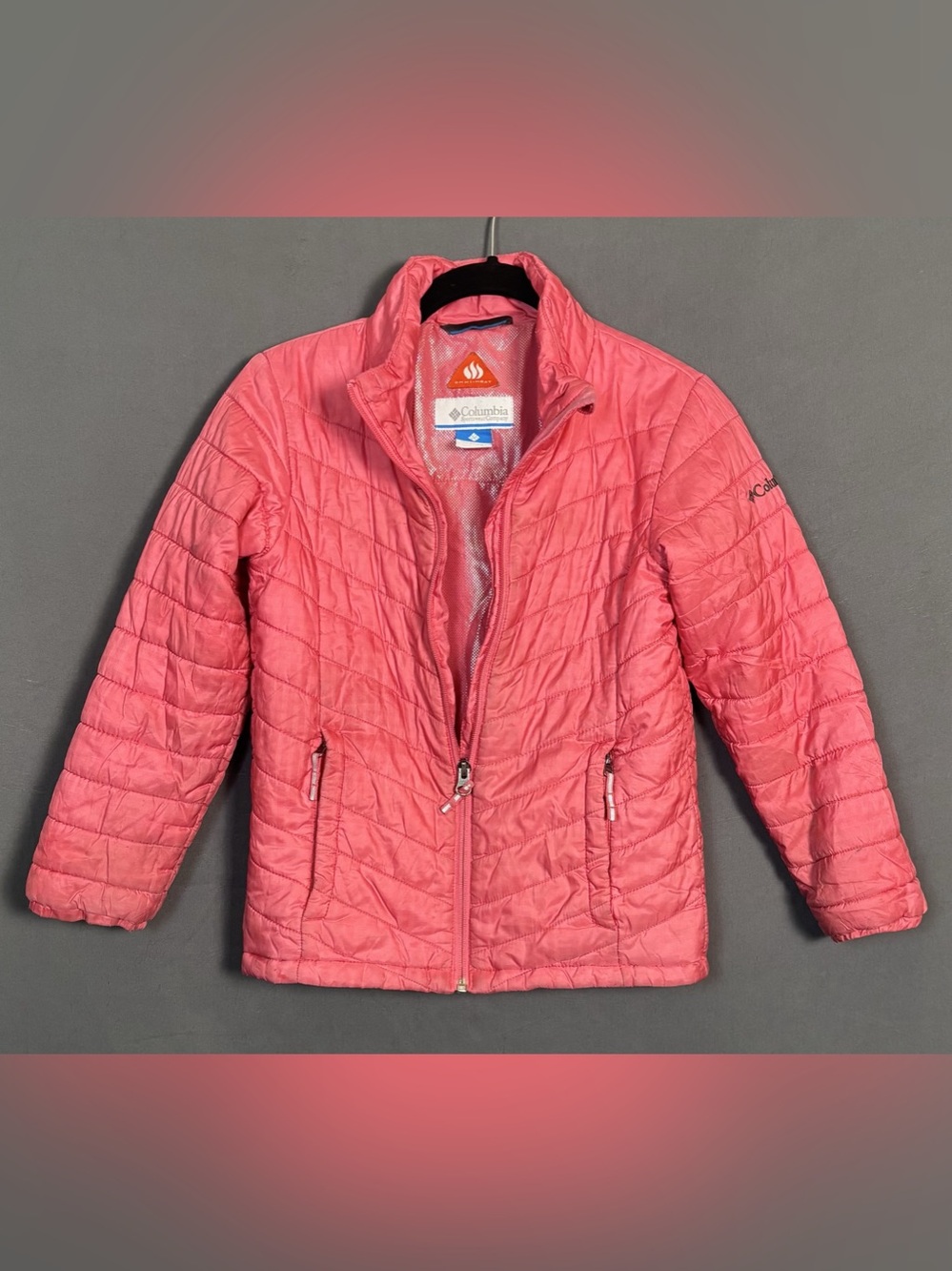 Columbia | Girls Pink Puffer Jacket | Quilted Omni-Heat | Thermal Lining | Small